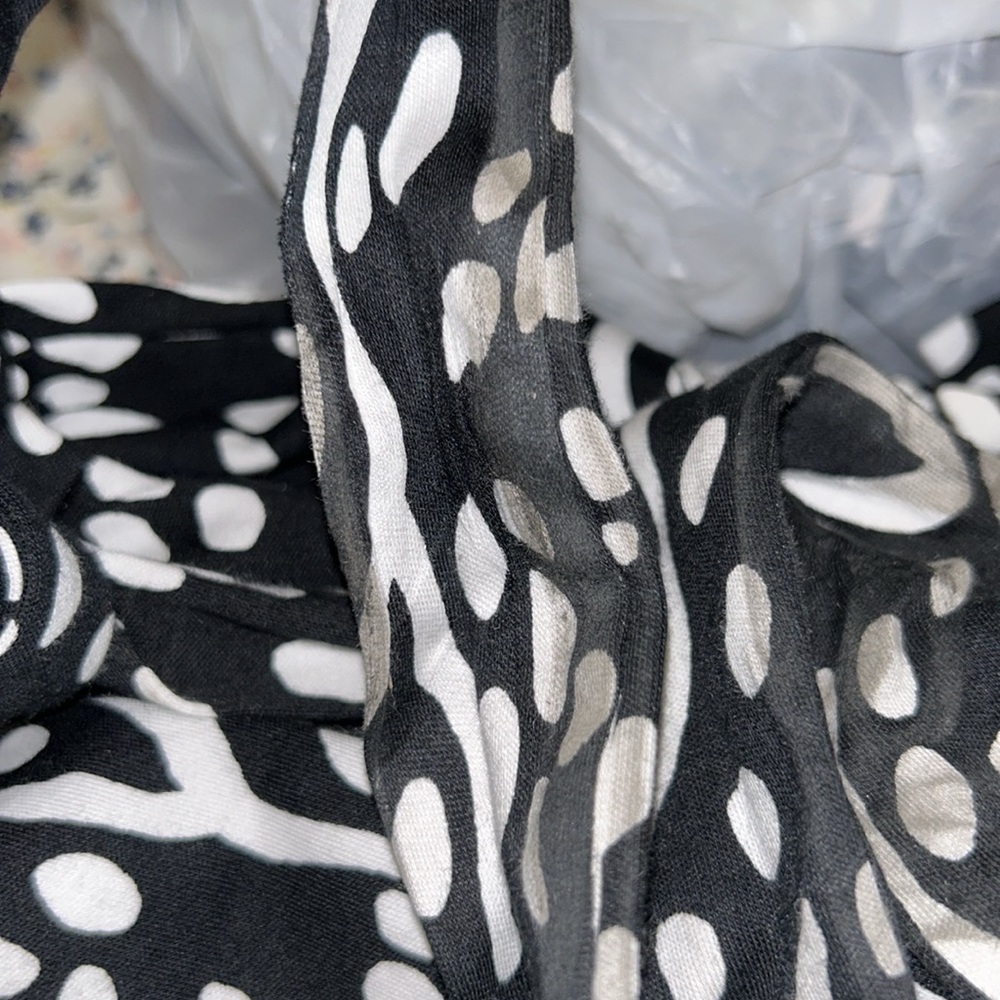 New DVF Target Black Midi Sea Spots L/S Wrap Dress SMALL Diane Von Furstenberg - Picture 10 of 12